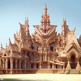 Create a sandstone palace with complex, intricate designs for royalty to live in.. Image 4 of 4