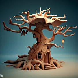 Sculpt a whimsical and unusual home in the shape of a tree.. Image 3 of 4