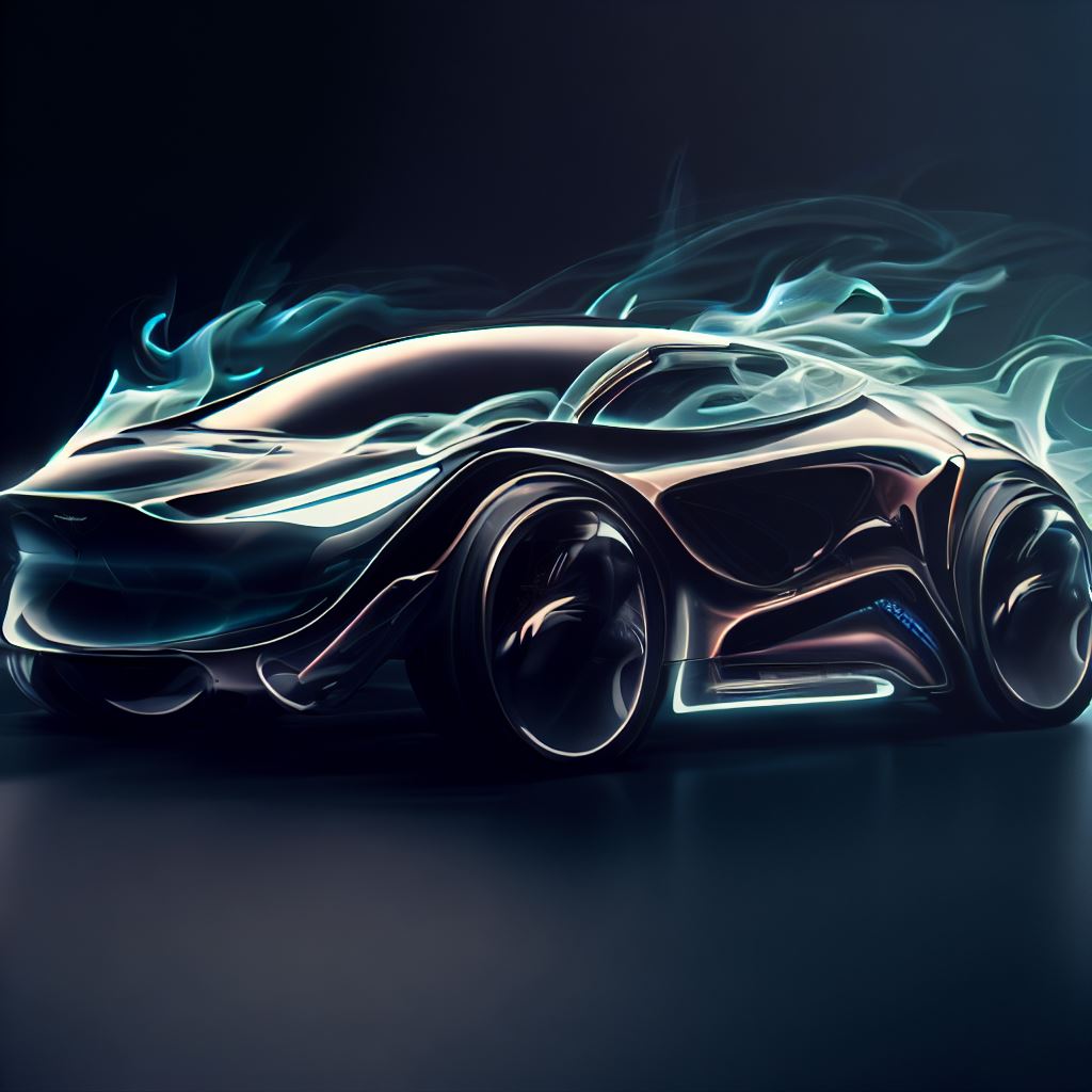 Conceptualize an electric vehicle that incorporates a dynamic and powerful design.