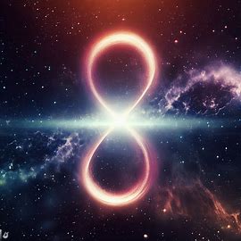 Create an image of the universe with an infinity symbol in the center of it. Image 3 of 4
