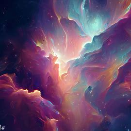 Paint an intricate landscape of a glowing nebula, pulsating with an otherworldly energy.. Image 4 of 4