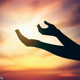 Create a beautiful and peaceful image of a person extending their hand in forgiveness against a sunset sky.. Image 4 of 4