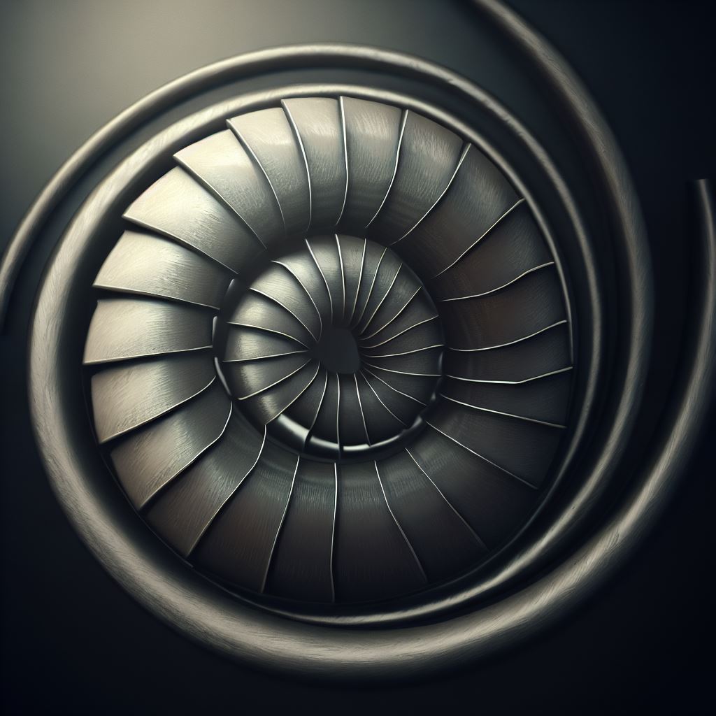 Create an image of a spiral staircase made entirely of lead.