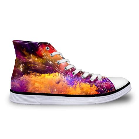 Buy LedBack Women's High Top Galaxy Printing Canvas Shoes Causal ...