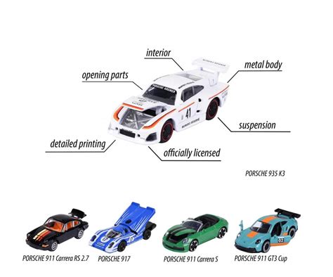 Majorette Porsche Edition Giftpack Premium Diecast Car Model - Set of ...