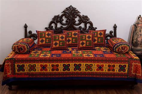 Buy RajasthaniKart Traditional 8 Piece Diwan Set - 100%Cotton Online at ...