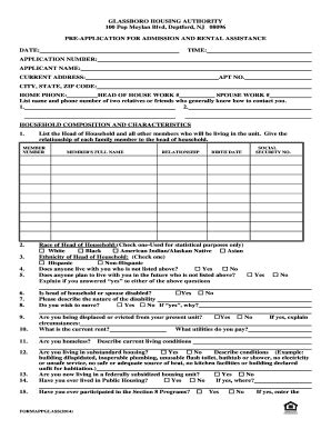 Fillable Online hagc GLASSBORO HOUSING AUTHORITY 100 Pop Moylan Blvd ...