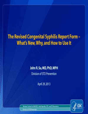 Fillable Online cdc The Revised Congenital Syphilis Report Form What's ...