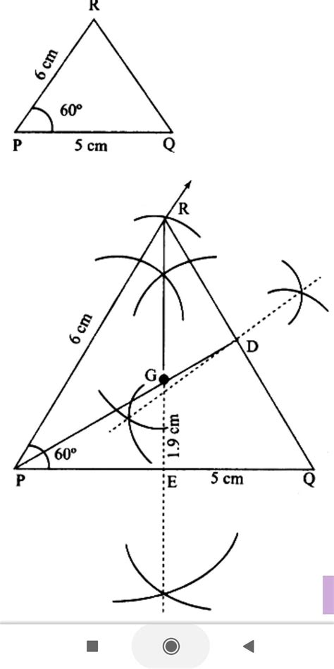 Construct the triangle PQR such that PQ = 5 cm, PR = 6 cm and angle QPR ...