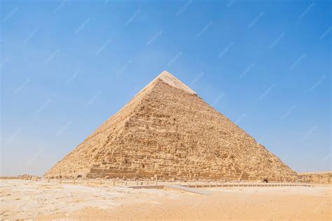 Premium Photo | High pyramid of chephren on the background of a blue ...