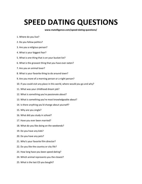 77 best speed dating questions fun funny flirty 2023 – Artofit