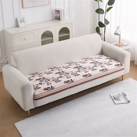 LiefNest Printed Holland Velvet Sofa Mat with Foam Filling - Chrysanth ...