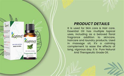 Buy KAZIMA Natural Peppermint Oil and Tea Tree Oil with Dropper Combo ...