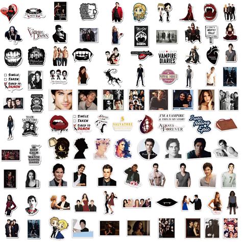 The Vampire Diaries Merchandise, 100 Pcs Vampire Diaries Stickers ...