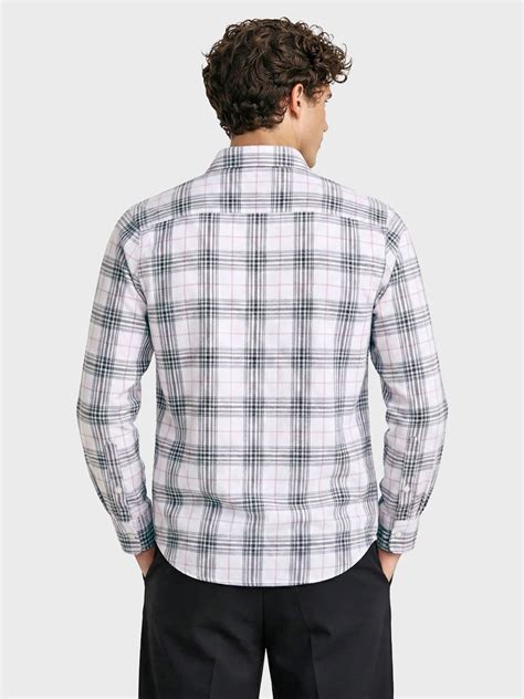 Men's White Slim Fit Checked Casual Shirt – TIGC