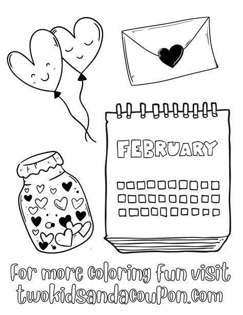 Free Printable February Coloring Pages for Kids and Adults