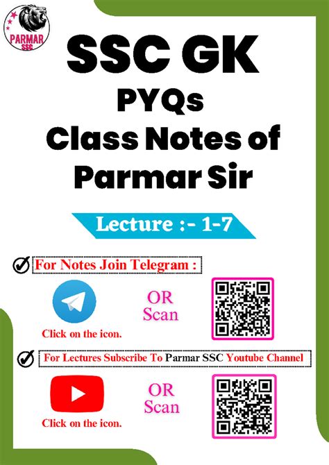 SSC GK PYQs Lecture Notes by Parmar Sir: Comprehensive Study Guide ...