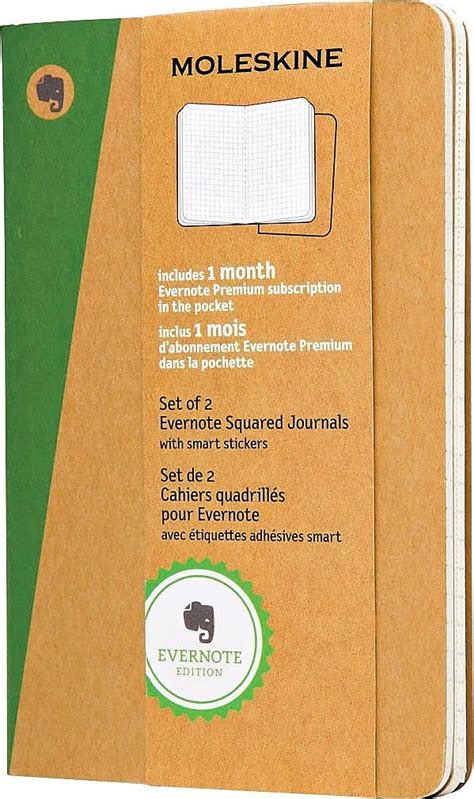 Moleskine Evernote Smart Journal: Pocket, Squared - Set of 2 ...