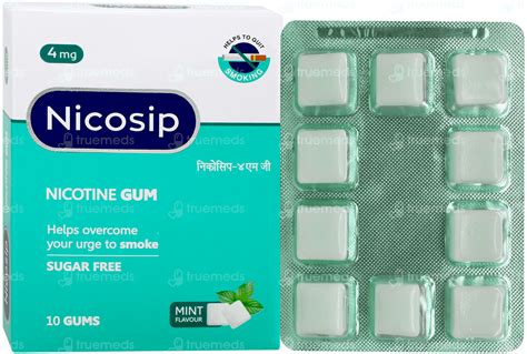 Nicosip Mint 4 MG Gums | Order Nicosip Mint 4 MG Gums Online at Truemeds