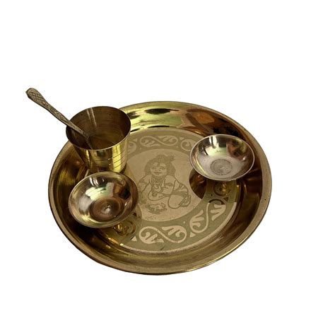 Brass Ladoo Gopal Bhog Thali Pooja Thali Janmashtami Laddu Gopal ...