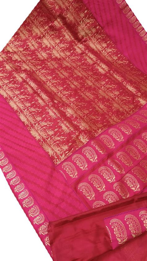 Beautiful Pink Banarasi Silk Saree