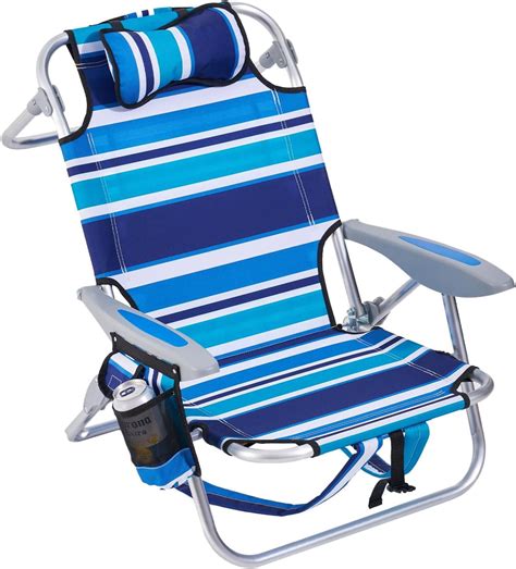Coraluna Chair Lay Flat Folding Backpack Beach Reclining Chair with 4 ...