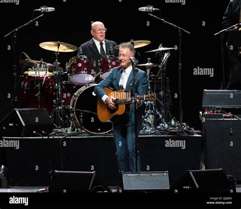 July 20, 2022, Indianapolis, Indiana, USA: Lyle Lovett with drummer ...