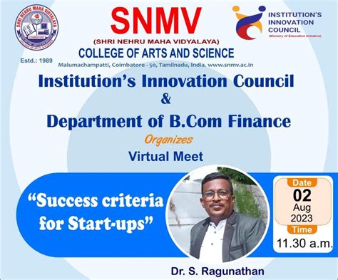 Success Criteria for Start-ups - Shri Nehru Maha Vidyalaya