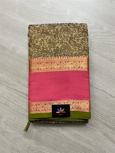 Handwoven Ganga Jamuna Border Vansingaram Kanchi Silk Cotton Saree -89 ...