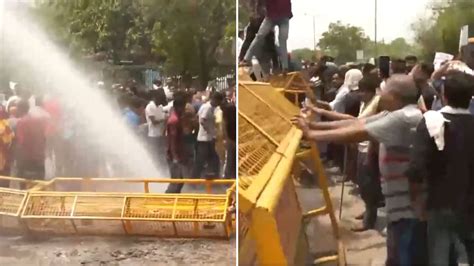 Delhi Water Crisis: BJP Protests Outside Jal Board, Police Use Water ...