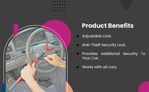 Autobizarre Anti-Theft Adjustable Car Steering Wheel Lock Security ...