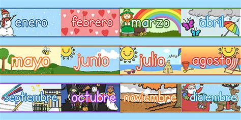 Months of the Year in Spanish - Display Border - Twinkl
