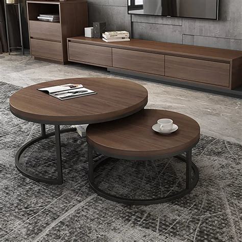 Black Metallic Nesting Center Tables In Chocolate Hue – Saajawat