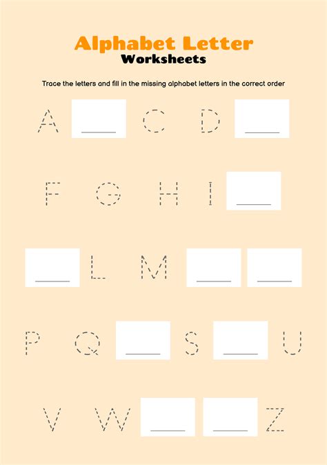 Alphabet Letter Worksheet Kindergarten Printable Activity