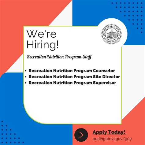 #btv #hiring #jobs #vt #foodaccess #bprw #seasonalwork #greatplacetowork | City of Burlington ...