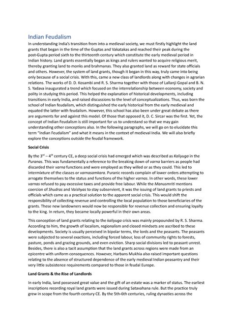 Indian Feudalism - Land grants essentially began as kings and rulers ...