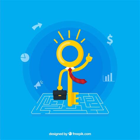 Business concept with flat key | Free Vector