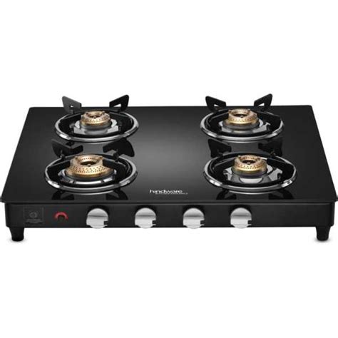 Hindware ARMO Plus GL 3B AI BLK Glass, Steel Automatic Gas Stove(3 ...