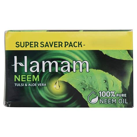 Buy Hamam Neem Tulsi and Aloevera Soap Bar, 150g (Pack of 3, Save Rs ...