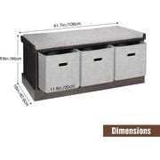 Buy REDCAMP Entryway Shoe Storage Bench 3 Cube, Bench Seat with Storage ...