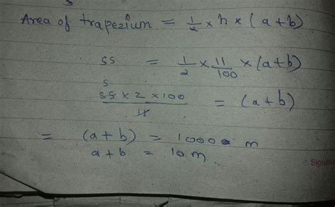 the area of a trapezium is 0.55 m^ .if the altitude of a trapezium is ...