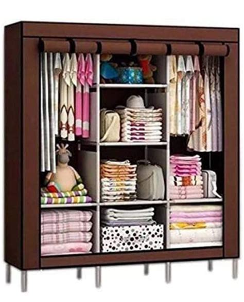 Iron Fancy And Foldable 6+2 Layer Collapsible Wardrobe Portable Almirah ...