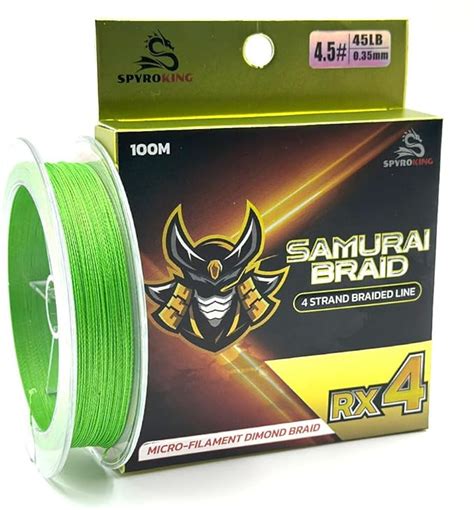 Spyroking Samurai Braid Strong Braided Line, 0.35mm 45LB 100M, RX4 ...