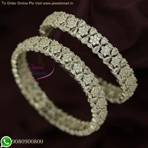 Stunning Broad Star and Droplet Design CZ Bangles | Sparkling White ...