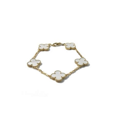 Buy NEW Van Cleef & Arpels Vintage Alhambra Bracelet 5 Motifs Yellow ...