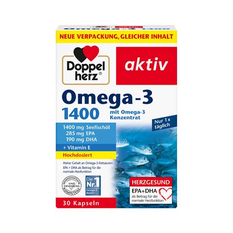 Doppelherz aktiv Omega-3, 1400, 30 Capsules | Medicalcorner24