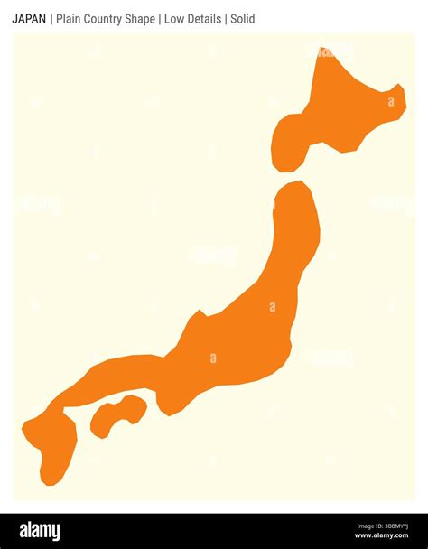 Japan plain country map. Low Details. Solid style. Shape of Japan. Vector illustration Stock ...