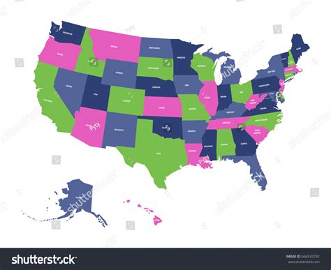 Political Map Usa United States America Stock Vector (Royalty Free ...
