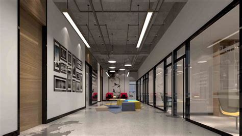 1000平方大型创意办公室装修设计案例效果图_岚禾设计