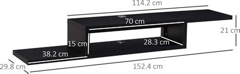 Buy HOMCOM Wall Mounted Media Console, Floating TV Stand Component ...